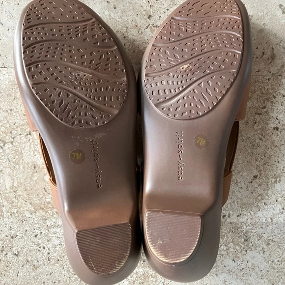 NWOB Easy Spirit Chantal  Brown Leather Casual Heeled Sandals 7 - Picture 13 of 13